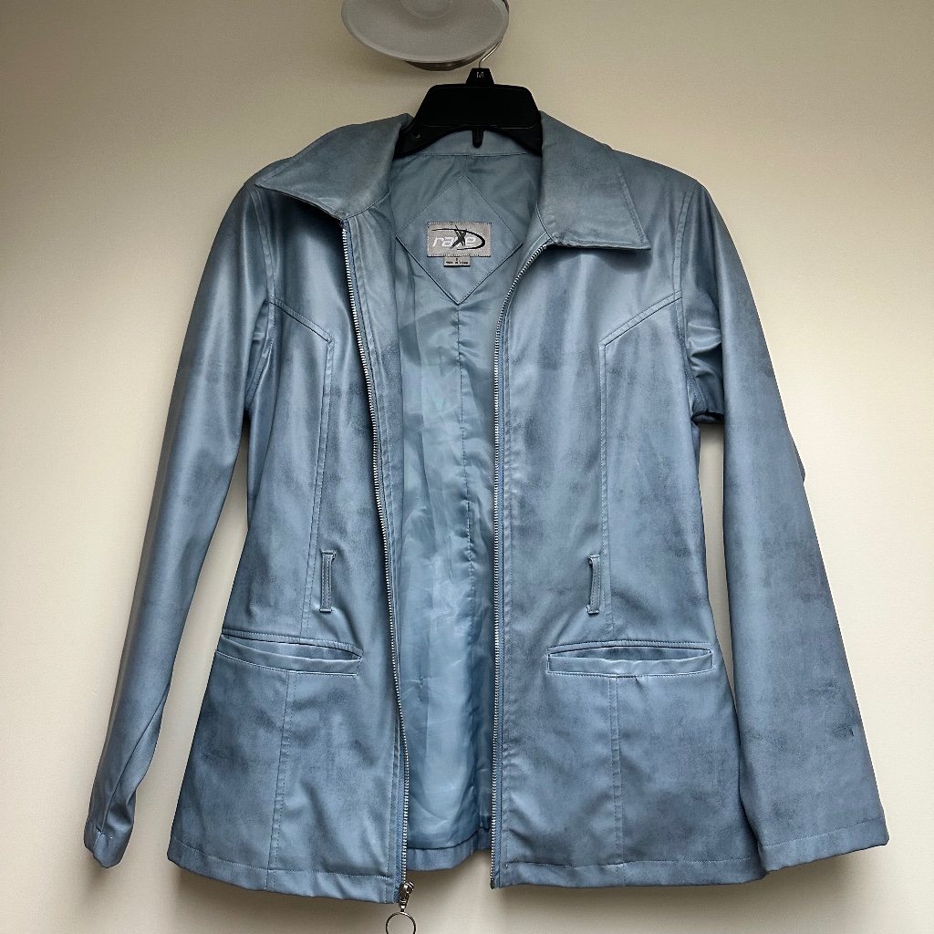 Rave Women's Blue Faux Leather Jacket
